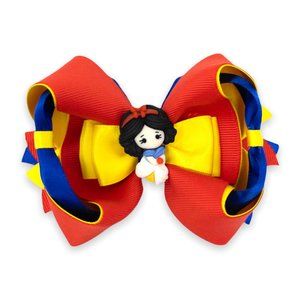 Handmade Disney Princess Snow White 'Bows Party' Hair Bow Clip for girls